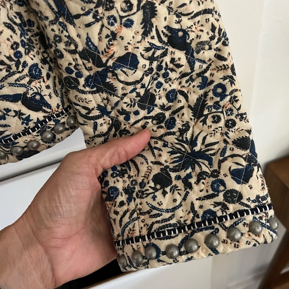 Isabel Marant Etoile Hustin Printed Quilt Jacket with Stud Trim - Picture 7 of 9